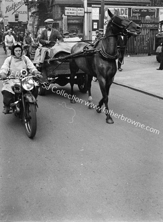 LINDUM STREET  HORSE & CART MOTORCYCLIST  HALFORDS